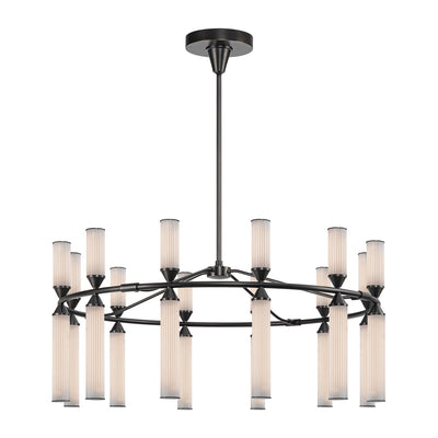 Alora - CH348038UBFR - LED Chandelier - Edwin - Urban Bronze/Frosted Ribbed Glass