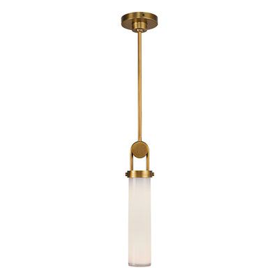 Alora - PD355015VBGO - One Light Pendant - Wynwood - Vintage Brass/Glossy Opal Glass