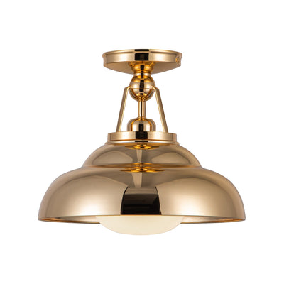 Alora - SF344012PBGO - One Light Semi-Flush Mount - Palmetto - Polished Brass/Glossy Opal Glass