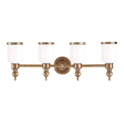 Hudson Valley - 6304-AGB - Four Light Bath Bracket - Chatham - Aged Brass