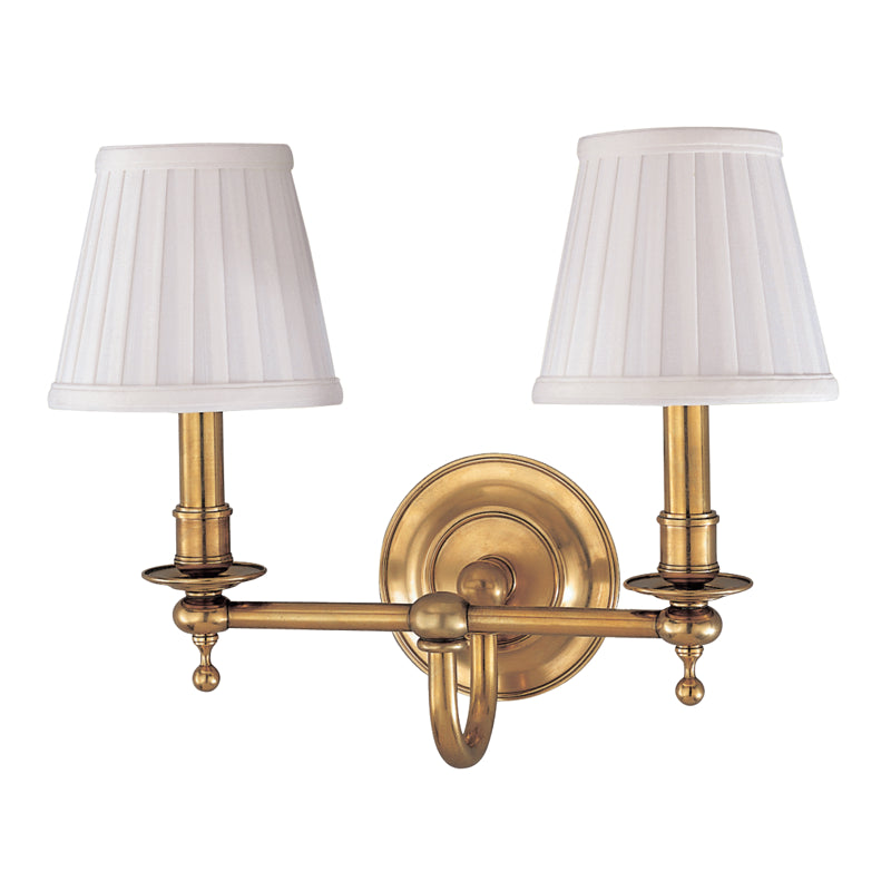 Hudson Valley - 1902-AGB - Two Light Wall Sconce - Beekman - Aged Brass