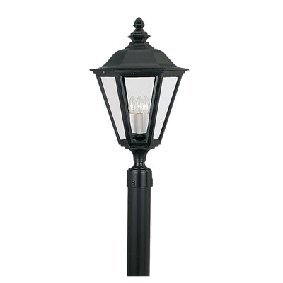 Generation Lighting - 8231-12 - Three Light Outdoor Post Lantern - Brentwood - Black