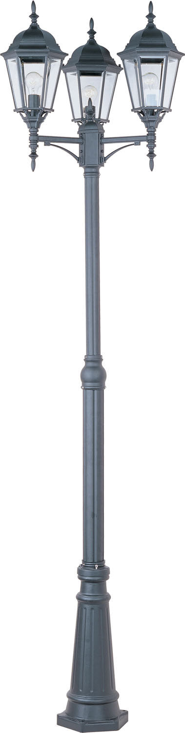 Maxim - 1105BK - Three Light Outdoor Pole/Post Lantern - Poles - Black