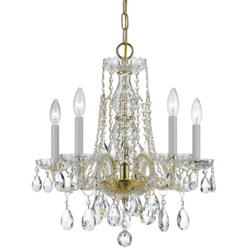 Crystorama - 1061-PB-CL-S - Five Light Mini Chandelier - Traditional Crystal - Polished Brass