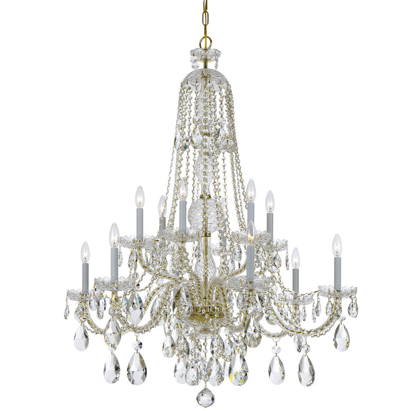 Crystorama - 1112-PB-CL-S - 12 Light Chandelier - Traditional Crystal - Polished Brass