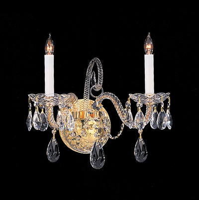 Crystorama - 5042-PB-CL-MWP - Two Light Wall Mount - Traditional Crystal - Polished Brass