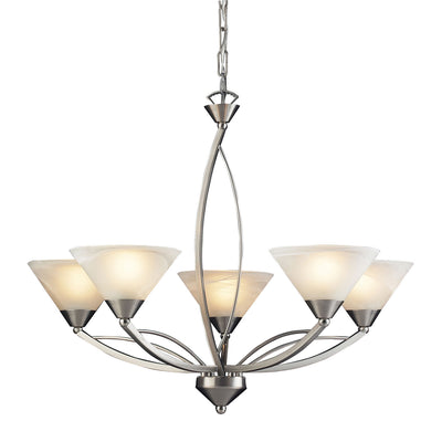 ELK Home - 7637/5 - Five Light Chandelier - Elysburg - Satin Nickel