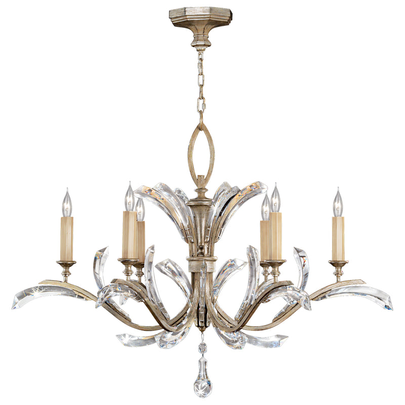 Fine Art - 702440ST - Six Light Chandelier - Beveled Arcs - Silver