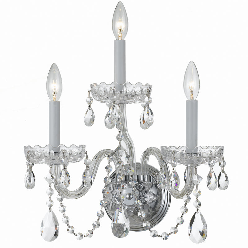 Crystorama - 1033-CH-CL-S - Three Light Wall Mount - Traditional Crystal - Polished Chrome