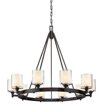 Troy Lighting - F1710-TRN - Ten Light Chandelier - Arcadia - French Iron