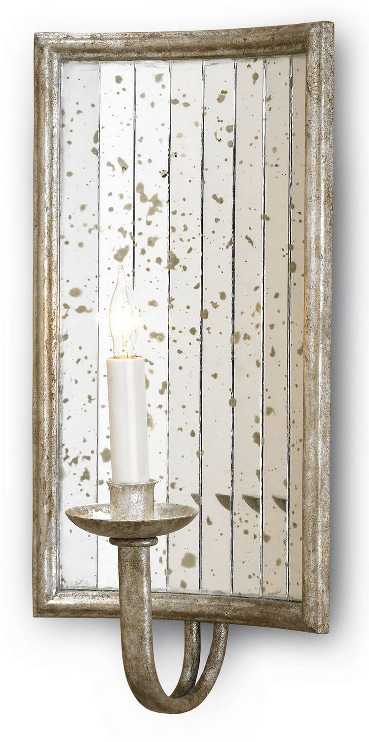 Currey and Company - 5405 - One Light Wall Sconce - Twilight - Harlow Silver Leaf/Antique Mirror