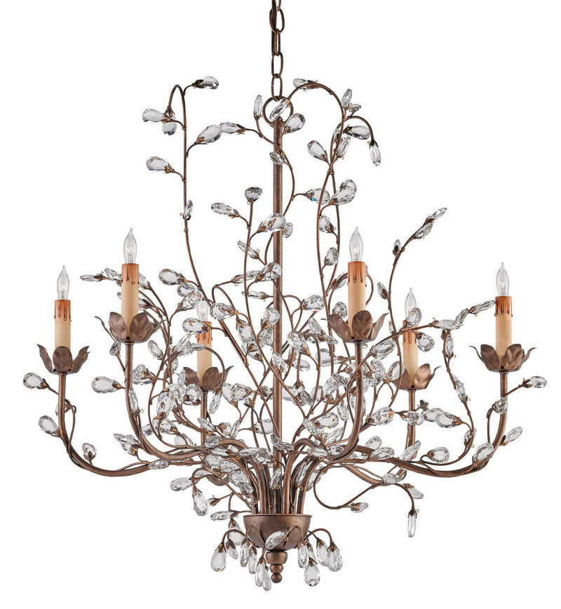 Currey and Company - 9882 - Six Light Chandelier - Crystal - Cupertino