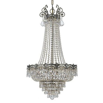 Crystorama - 1487-HB-CL-MWP - Eight Light Chandelier - Majestic - Historic Brass