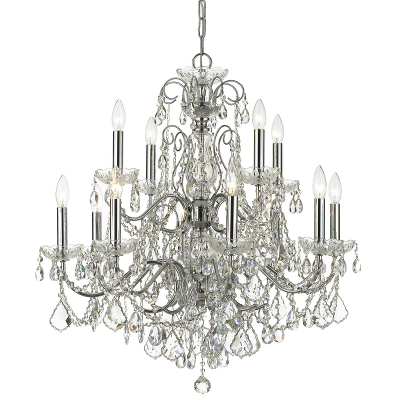 Crystorama - 3228-CH-CL-SAQ - 12 Light Chandelier - Imperial - Polished Chrome