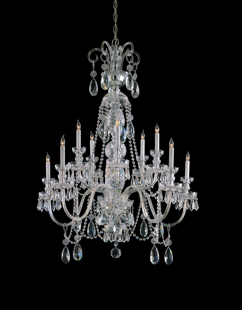 Crystorama - 5020-CH-CL-MWP - Ten Light Chandelier - Traditional Crystal - Polished Chrome