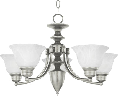 Maxim - 2699MRSN - Five Light Chandelier - Malaga - Satin Nickel