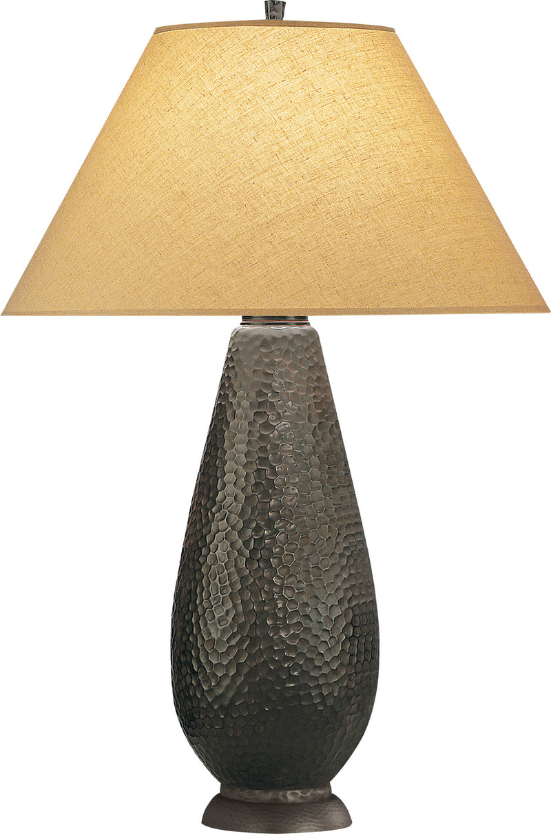 Robert Abbey - 9856 - One Light Table Lamp - Beaux Arts - Antique Rust over Hammered Cast Metal