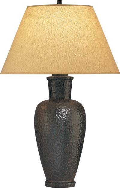 Robert Abbey - 9857 - One Light Table Lamp - Beaux Arts - Antique Rust over Hammered Cast Metal