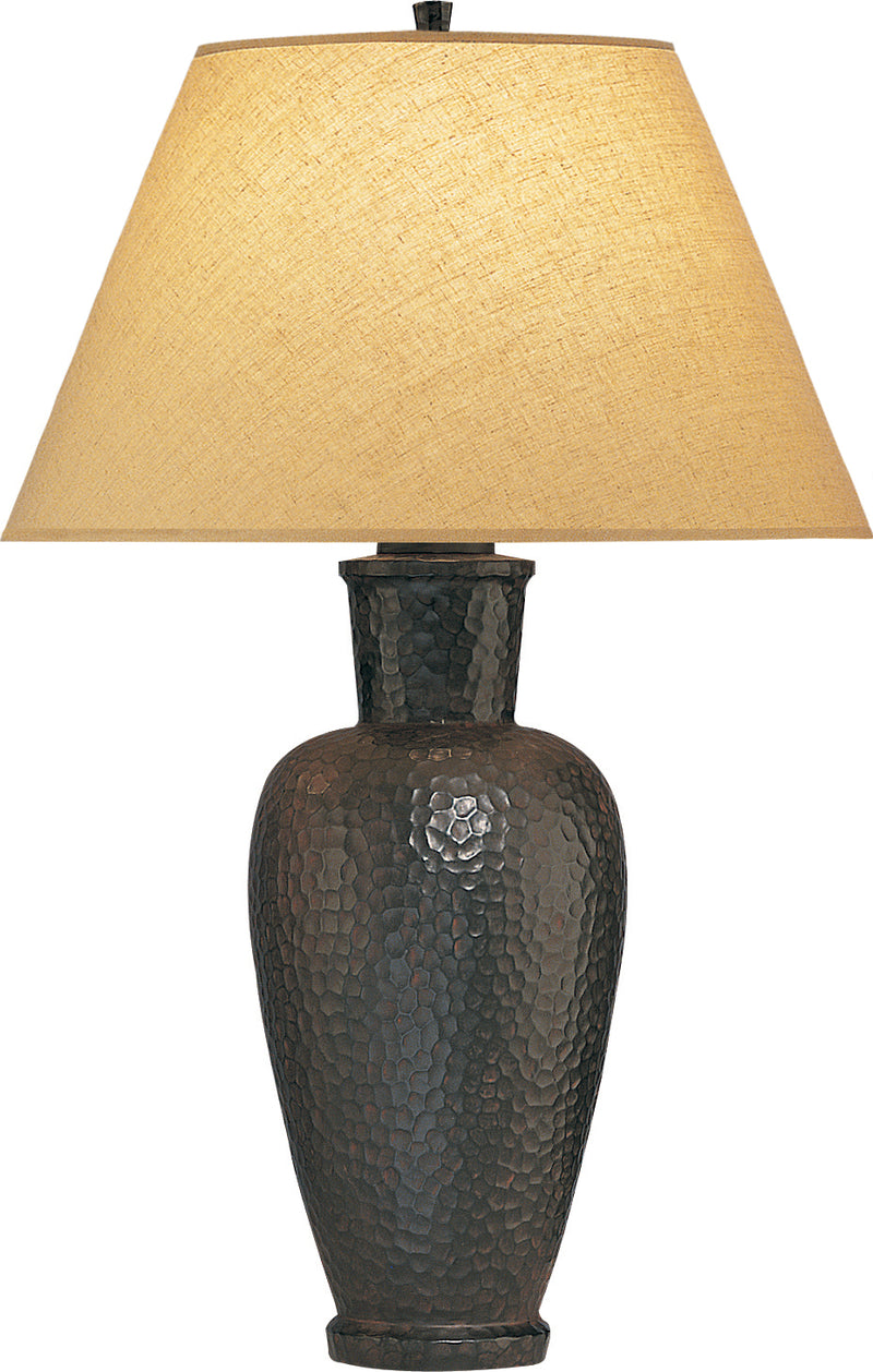 Robert Abbey - 9857 - One Light Table Lamp - Beaux Arts - Antique Rust over Hammered Cast Metal