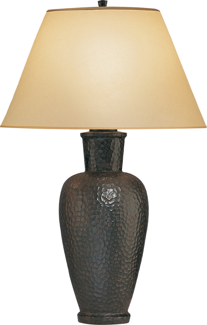 Robert Abbey - 9857X - One Light Table Lamp - Beaux Arts - Antique Rust over Hammered Cast Metal