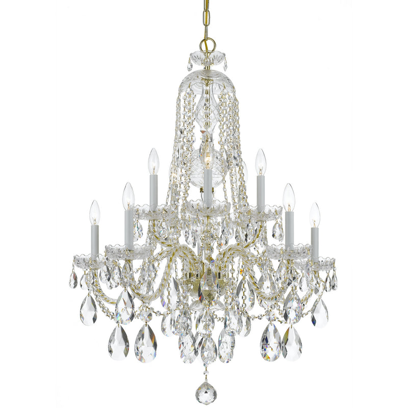 Crystorama - 1110-PB-CL-MWP - Ten Light Chandelier - Traditional Crystal - Polished Brass