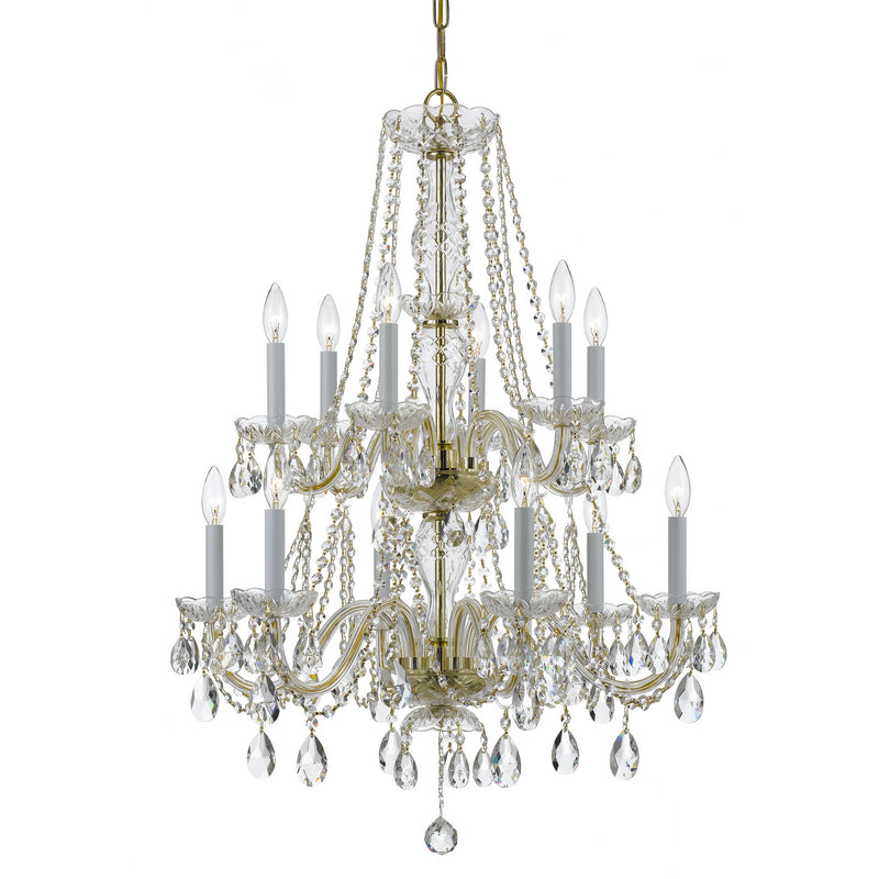 Crystorama - 1137-PB-CL-S - 12 Light Chandelier - Traditional Crystal - Polished Brass