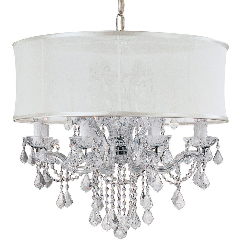 Crystorama - 4489-CH-SMW-CLS* - 12 Light Chandelier - Brentwood - Polished Chrome