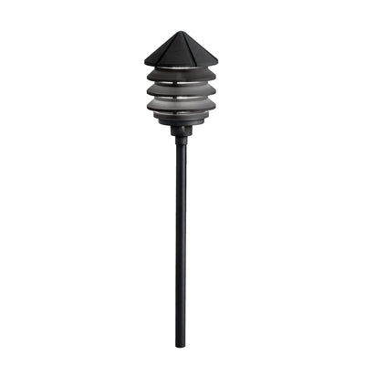 Kichler - 15005BKT - One Light Path & Spread - Six Groove - Textured Black
