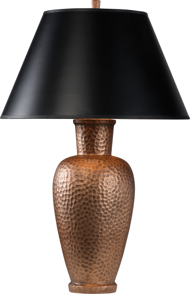 Robert Abbey - 9867B - One Light Table Lamp - Beaux Arts - Dark Antique Copper over Hammered Cast Metal