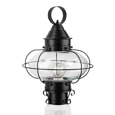 Norwell Lighting - 1321-BL-CL - One Light Post Mount - Cottage Onion - Black