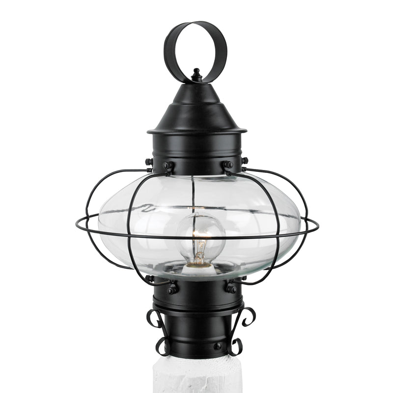Norwell Lighting - 1321-BL-CL - One Light Post Mount - Cottage Onion - Black