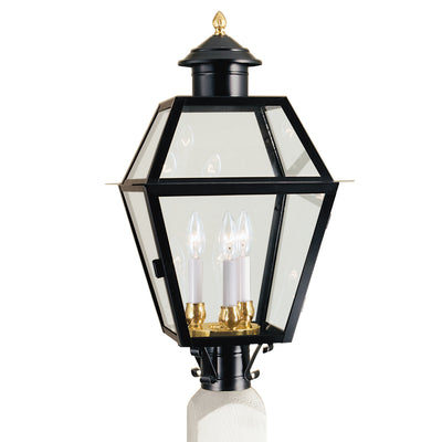 Norwell Lighting - 2235-BL-CL - Three Light Post Mount - Lexington - Black