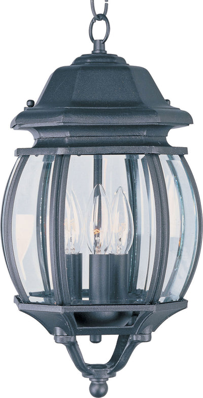 Maxim - 1036BK - Three Light Outdoor Hanging Lantern - Crown Hill - Black