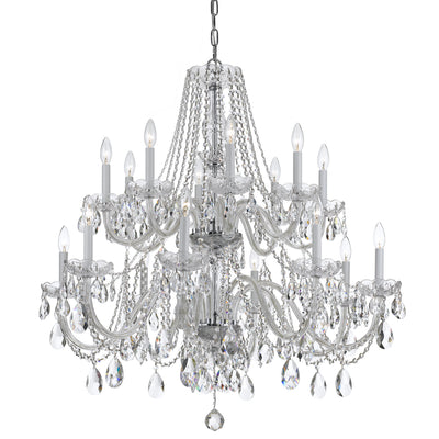 Crystorama - 1139-CH-CL-MWP - 16 Light Chandelier - Traditional Crystal - Polished Chrome