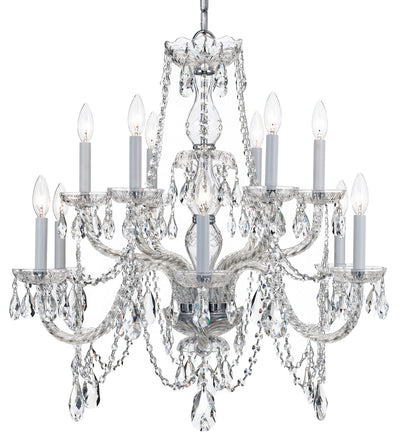 Crystorama - 1135-CH-CL-MWP - 12 Light Chandelier - Traditional Crystal - Polished Chrome