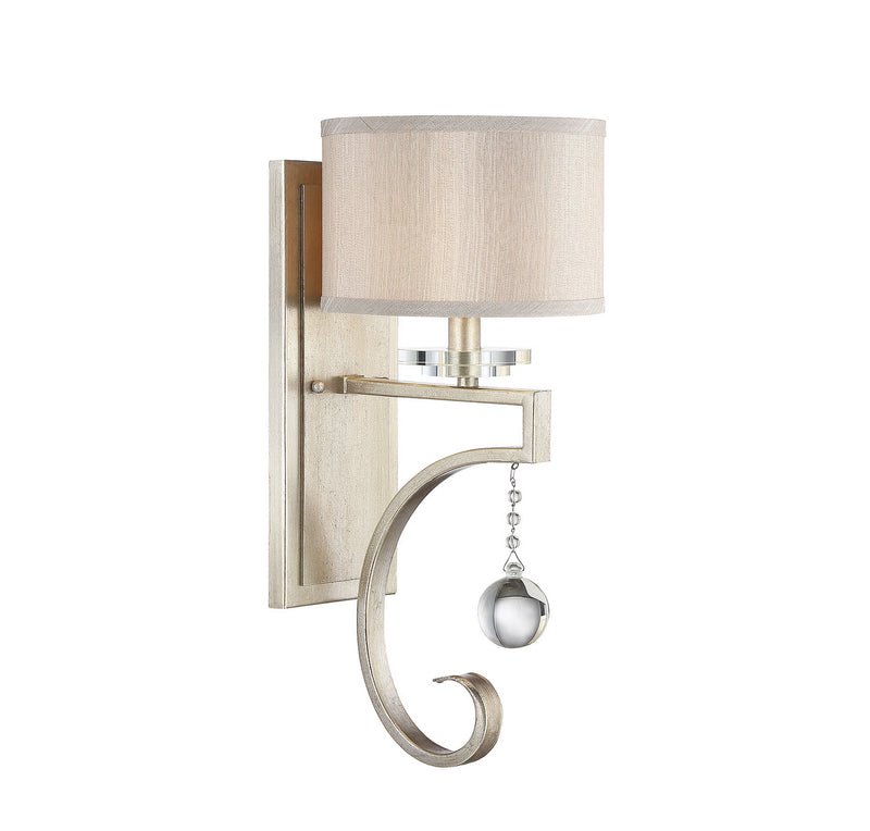 Savoy House - 9-256-1-307 - One Light Wall Sconce - Rosendal - Silver Sparkle