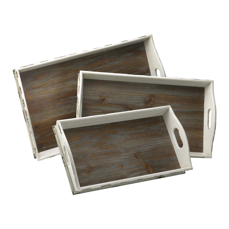 Cyan - 02470 - Nesting Trays - Alder - Distressed White And Gray