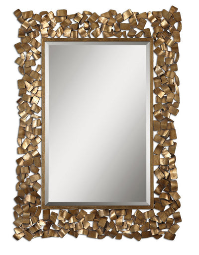 Uttermost - 12816 - Mirror - Capulin - Antiqued Gold Leaf w/Light Gray Glaze