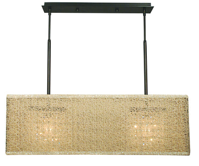 Framburg - 2332 MB/CM - Two Light Island Chandelier - Chloe - Mahogany Bronze with Champagne Mesh Shade