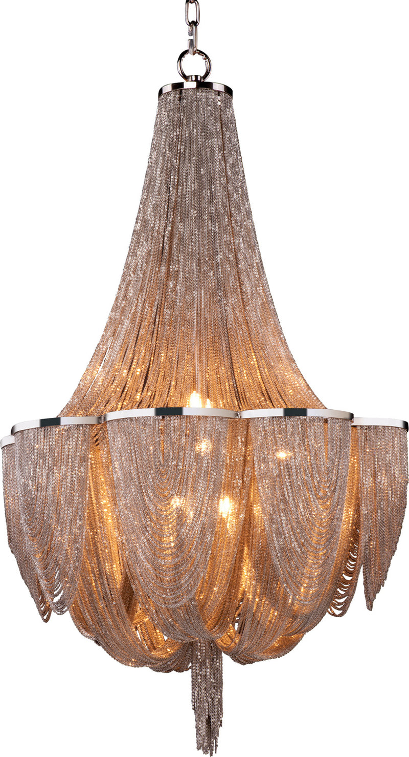 Maxim - 21465NKPN - Ten Light Chandelier - Chantilly - Polished Nickel