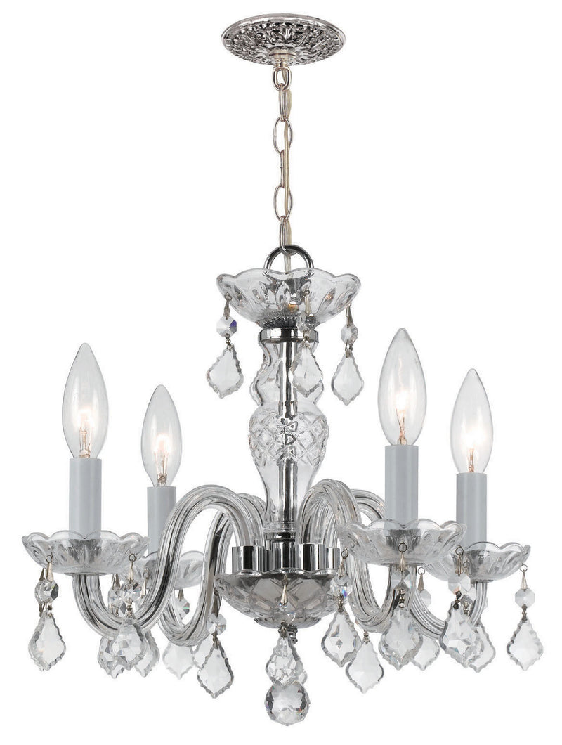 Crystorama - 1064-CH-CL-MWP - Four Light Mini Chandelier - Traditional Crystal - Polished Chrome