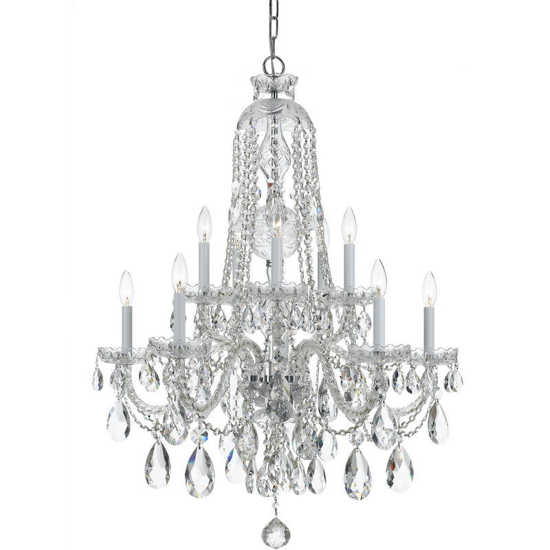 Crystorama - 1110-CH-CL-MWP - Ten Light Chandelier - Traditional Crystal - Polished Chrome