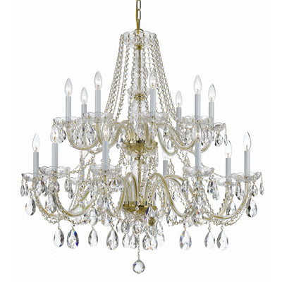 Crystorama - 1139-PB-CL-MWP - 16 Light Chandelier - Traditional Crystal - Polished Brass