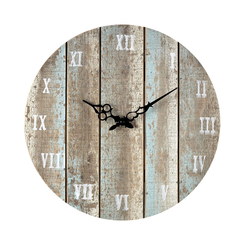 ELK Home - 128-1009 - Clock - Wooden Roman - Weathered Blue