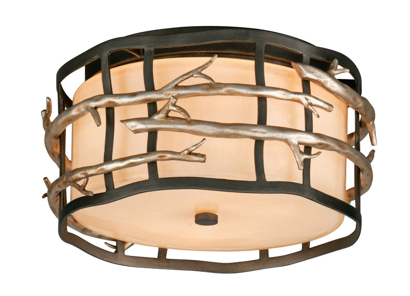Troy Lighting - C2880 - Two Light Flush Mount - Adirondack - Graphite And Silver Leaf