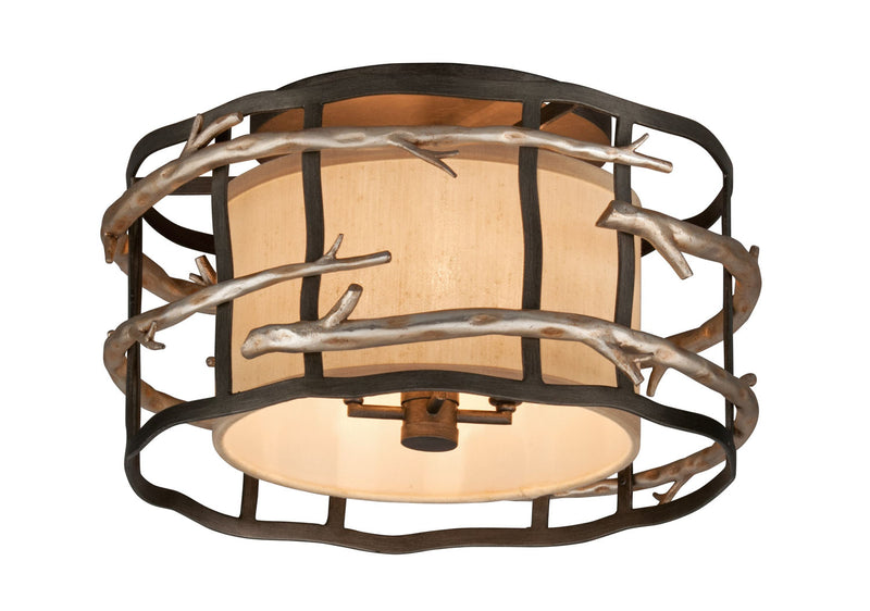 Troy Lighting - C2881 - Four Light Semi-Flush Mount - Adirondack - Graphite And Silver Leaf