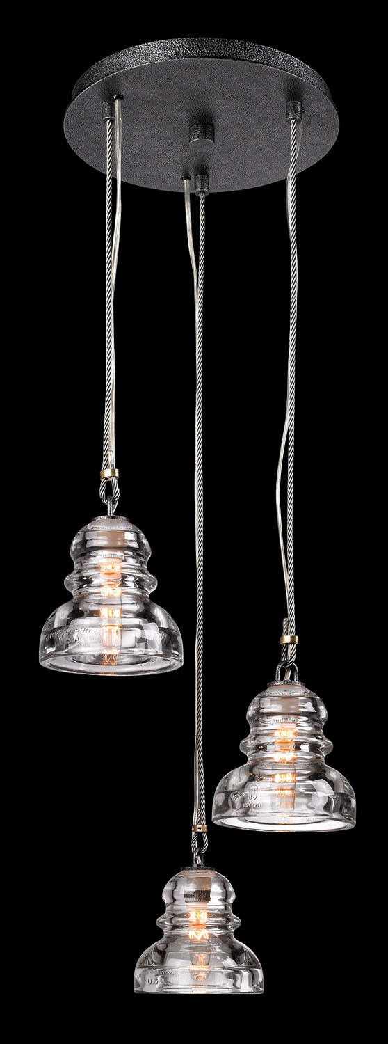 Troy Lighting - F3133 - Three Light Pendant - Menlo Park - Old Silver