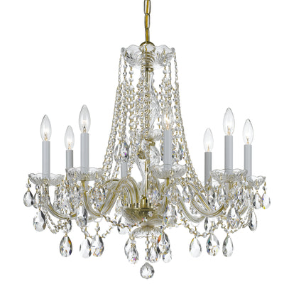 Crystorama - 1138-PB-CL-S - Eight Light Chandelier - Traditional Crystal - Polished Brass