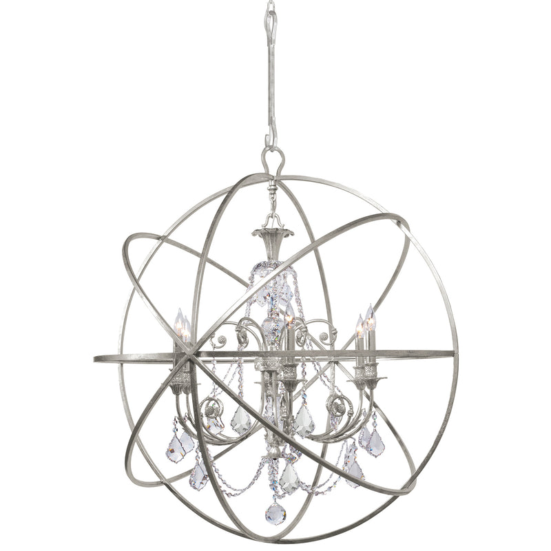 Crystorama - 9219-OS-CL-MWP - Six Light Chandelier - Solaris - Olde Silver