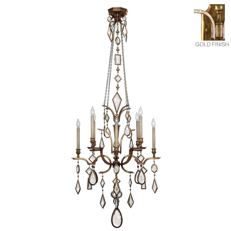 Fine Art - 725640-3ST - Eight Light Chandelier - Encased Gems - Gold